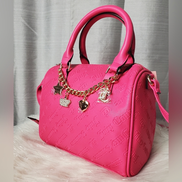 JUICY COUTURE pink flash not your babe satchel crossbody bag - Picture 4 of 8